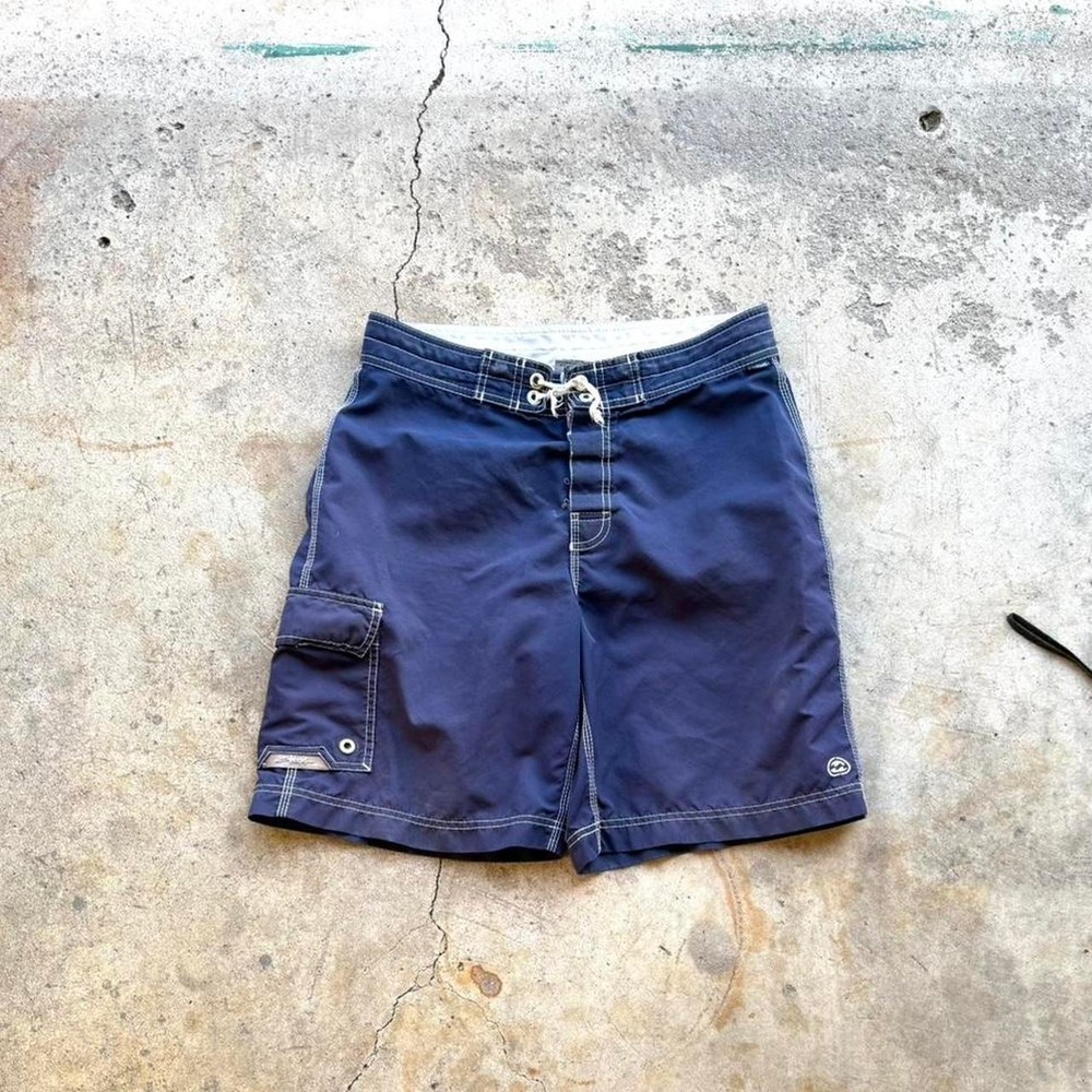 Billabong Vintage 2000s Navy Blue Baggy Y2K Surf Board Shorts Swim Trunks 32